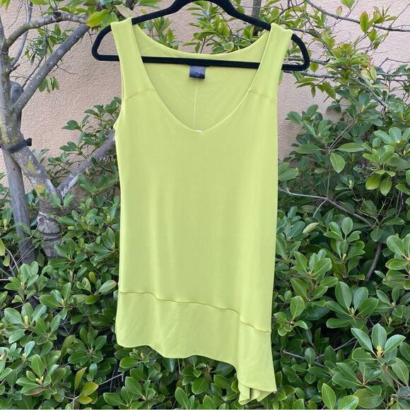 Eva Varro Lime Green Asymmetrical Tunic Tank Top, Size S NWT - Picture 1 of 5